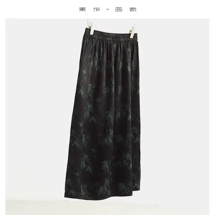 Jupe 100% Acétate, Jupe Longue en Satin à Fente, Jupe Moulante, Nouvelle Mode Printemps-Été pour Femmes