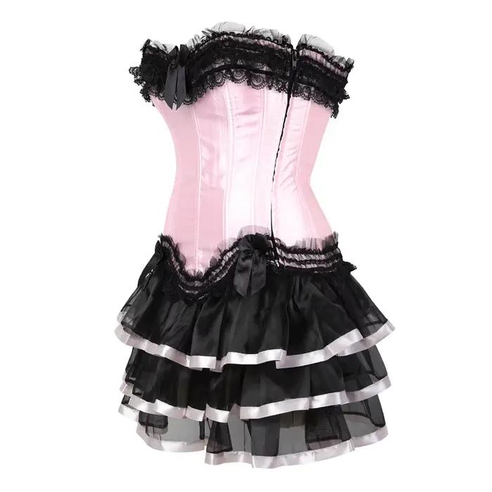 Mini jupes tutu en maille noire et dentelle