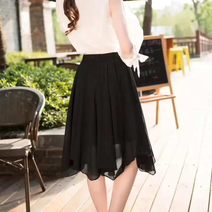 Taille haute plissée femme jupe