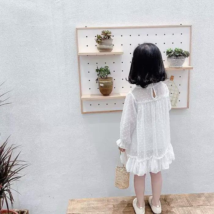Printemps automne fille robe blanche