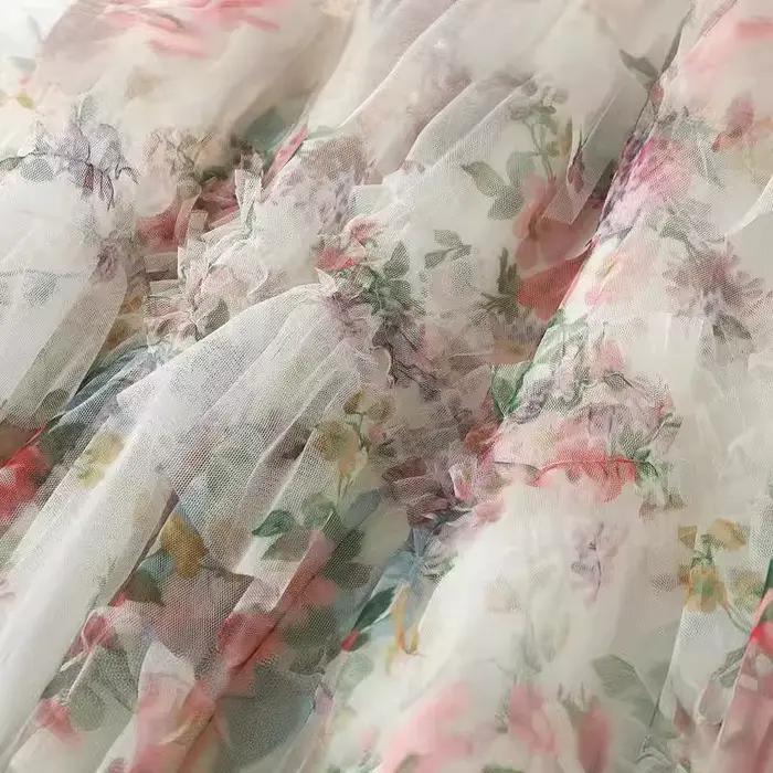 Jupes longues florales taille haute pour femmes