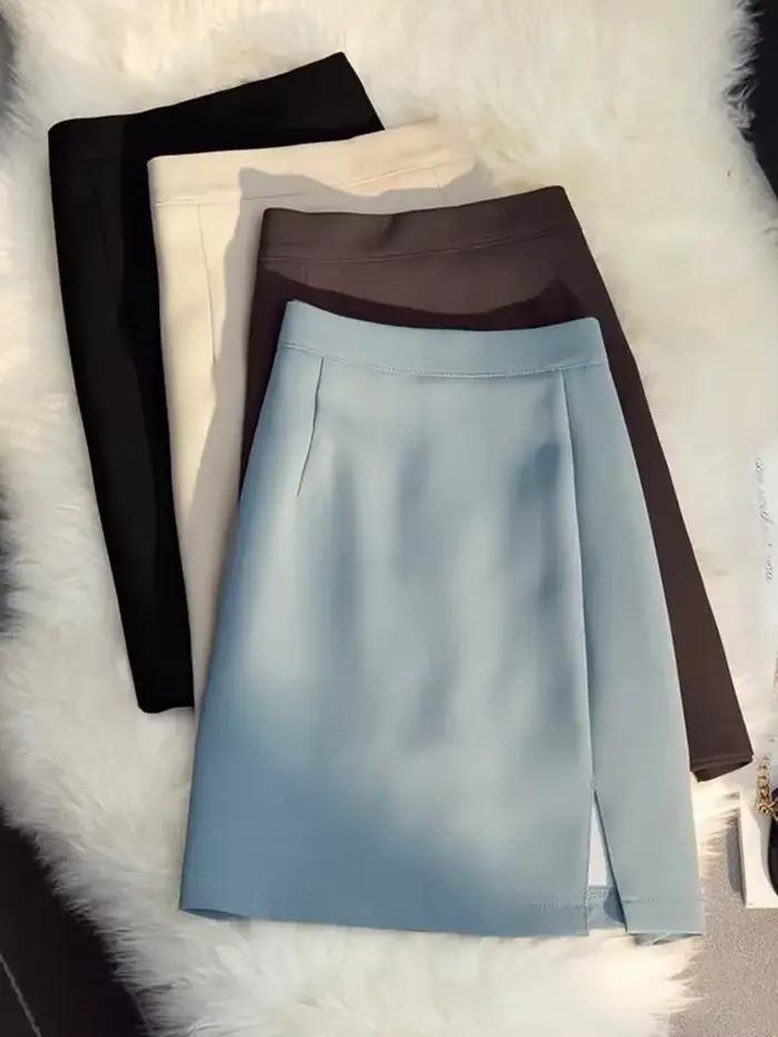 ZOpastels-Jupes taille haute pour femmes