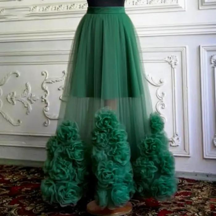 Jupe tutu en tulle à fleurs roses pour femme