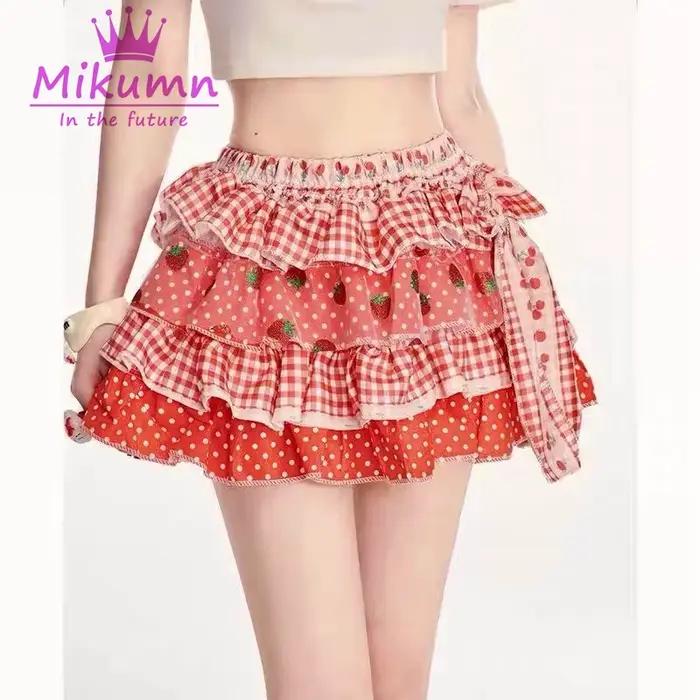 Mini-jupe japonaise Kawaii Lolita Mikumn pour femmes et filles