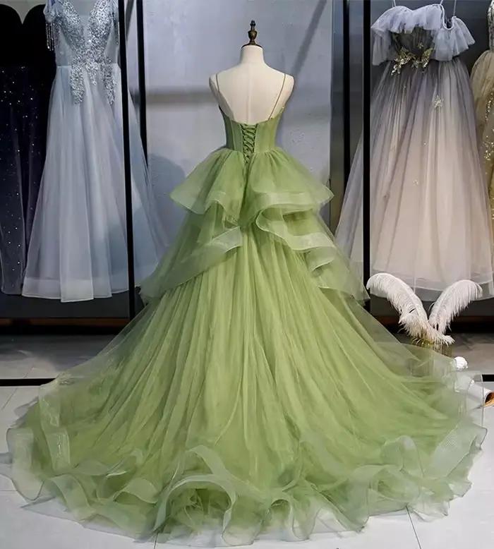 Robes de bal vertes en forme de A 2026