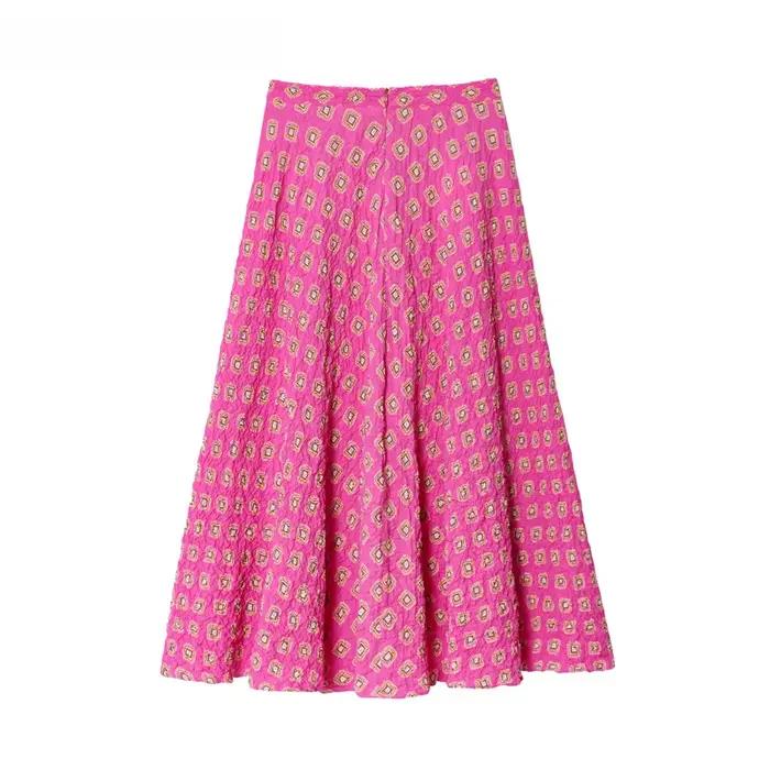 Jupe midi imprimée style doux et épicé