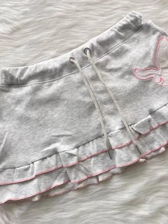 Jupe KOSAHIKI Y2K Harajuku Grunge Mini Brodée Avec Volants Pour Filles Occasions Spéciales