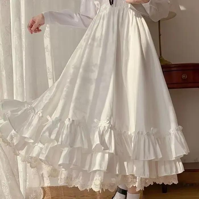 Jupe plissée à volants japonais pour femme
