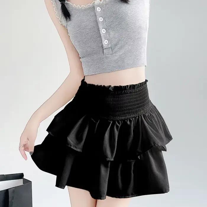 Jupe mini trapèze blanche grande taille pour femme