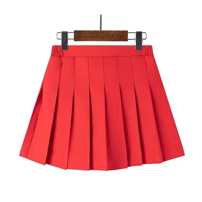 Lot de 2 jupes plissées blanches pour filles, style coréen, taille haute, coupe trapèze, version académique, avec taille élastique, pour l'été