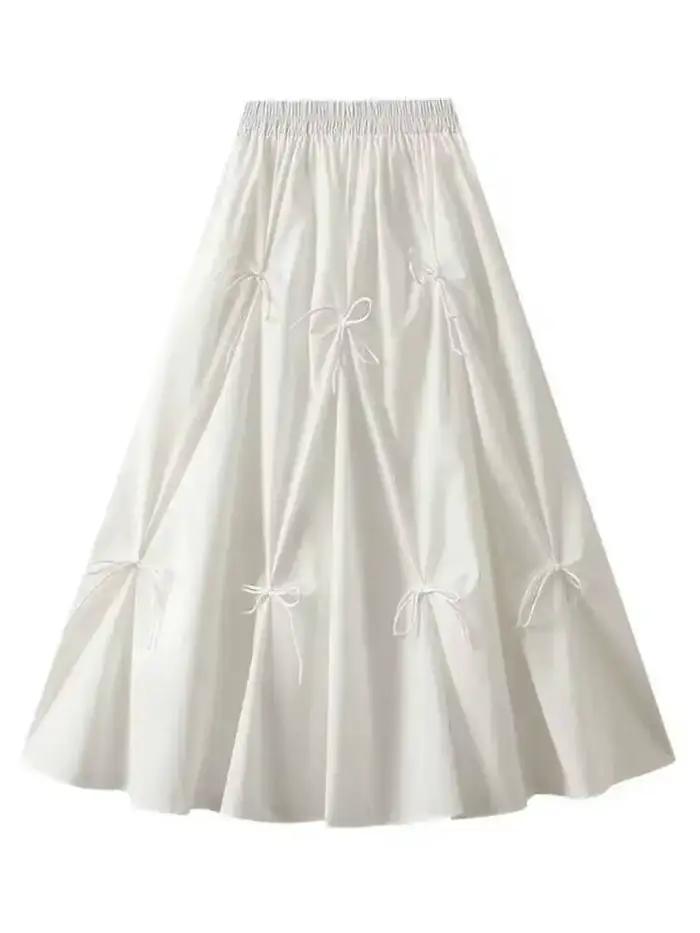 Jupe UCXQ élégante et féerique gothique polyvalente pour femmes avec arc et coupe unique pour toutes les saisons