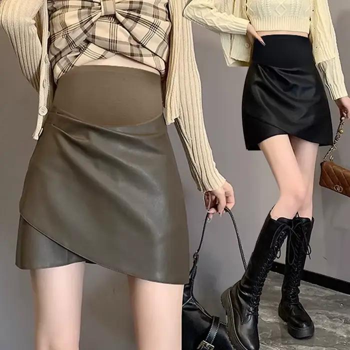Jupes en PU irrégulières pour femmes enceintes