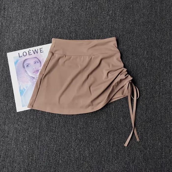 Jupe-short de course taille haute pour femme