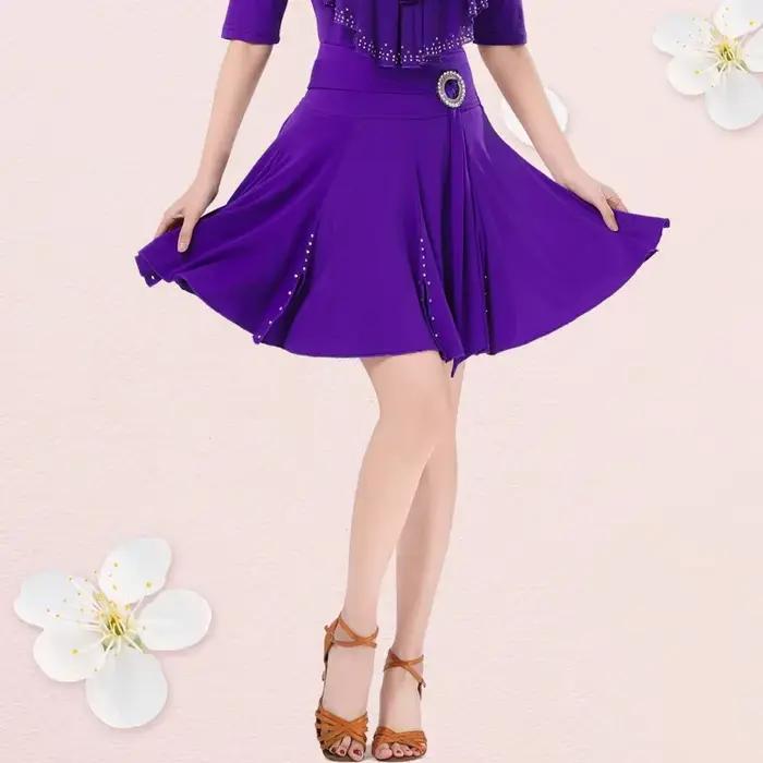 Nouvelle Collection Printemps-Été : Jupe Courte de Danse Marin Anti-Transparence à Ourlet Large Rouge et Noir pour