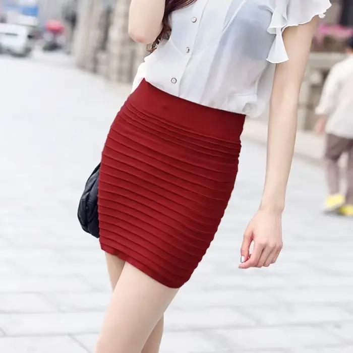 Été femmes Jupe crayon noir 2025 taille haute Sexy