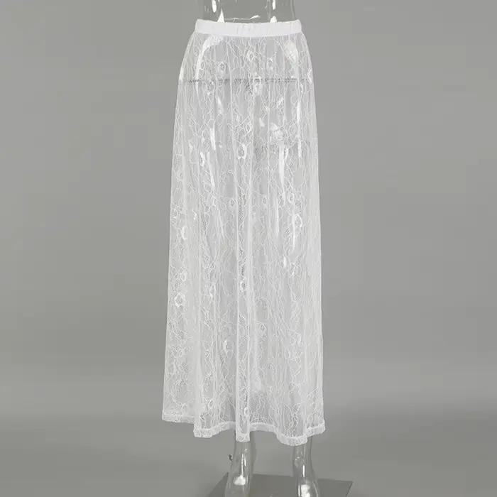 BKLD Jupes en dentelle transparentes sexy mi-longues