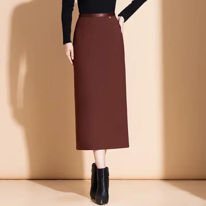 ZUZK printemps nouvelle jupe droite femmes taille élastique