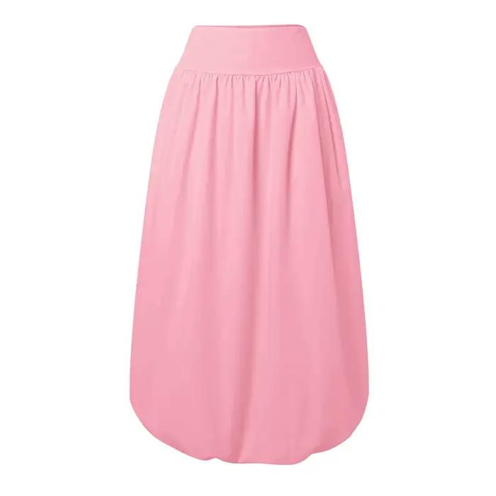 Jupe longue bouffante féerique polyester haute élasticité pour femme occasions spéciales été plage vacances style ballon maxi coupe droite