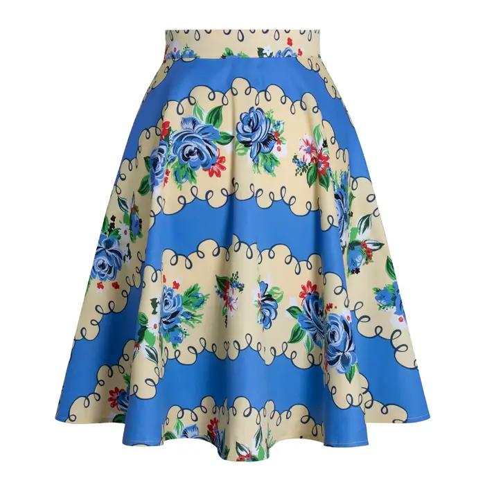 Jupe mi-longue en coton pour femme