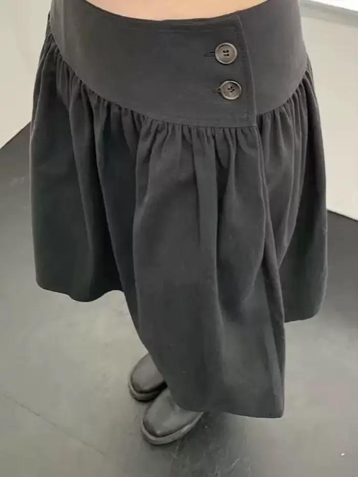 Saia mode Vintage a-ligne Faldas Mujer printemps Y2k bourgeon jupes femmes solide coréen Streetwear longue jupe enveloppement Cuteore gothique