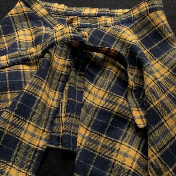 Jupe trapèze courte aux carreaux bleus et blancs, décontractée et élégante pour filles, mini jupe élastique polyester, été junior, style streetwear