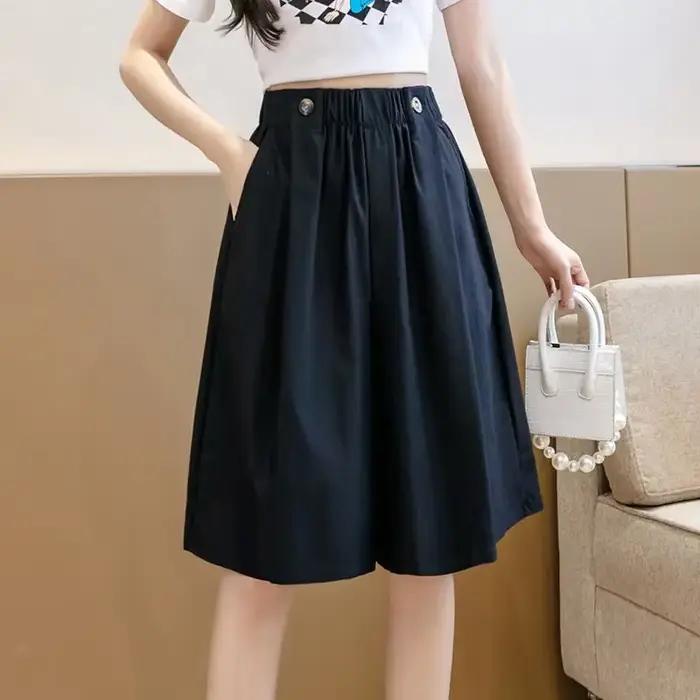 Bermuda demi-jupe pantalon court femme genou longueur Shorts pour femmes mi Culotte élégant chaud élasticité mode vêtements 2025 pas cher