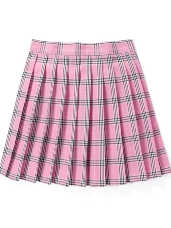 Jupe plissée à carreaux d'été avec jupe Jk coréenne, uniforme d'école japonaise Preppy, Mini jupes trapèze