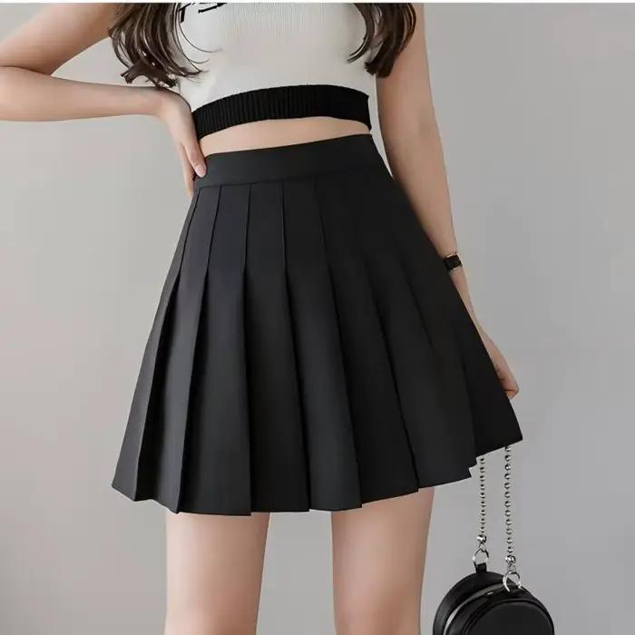 Nouvelle Jupe plissée pour 2025 femmes Mini jupes école japonaise taille haute Kawaii mignon gris Jupe à carreaux uniforme Harajuku Jupe
