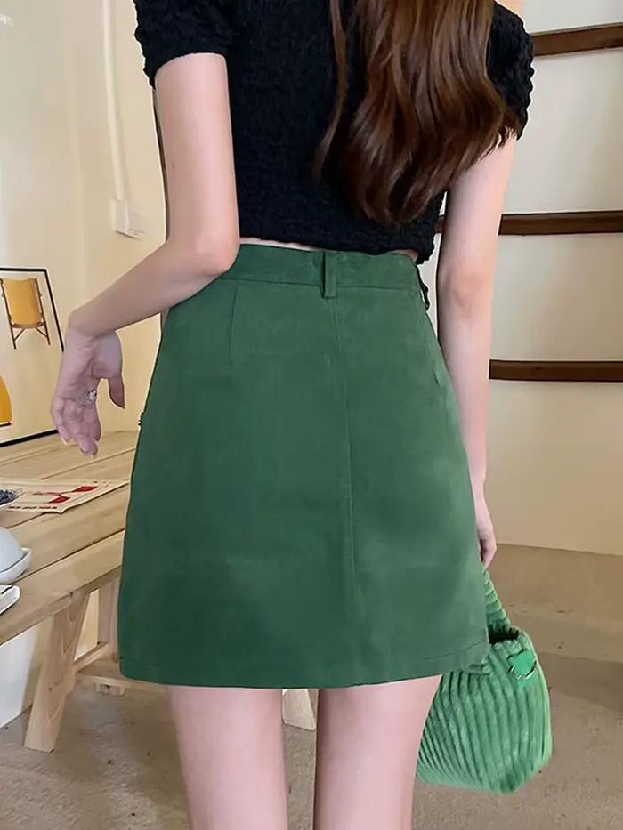 Jupe courte en Jean verte pour femmes