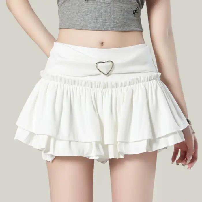 Jupes Femme à Volants Coupe Trapèze Taille Haute Design Chic Unique Mode Coréenne Streetwear Gothique Été Tendance Y2K