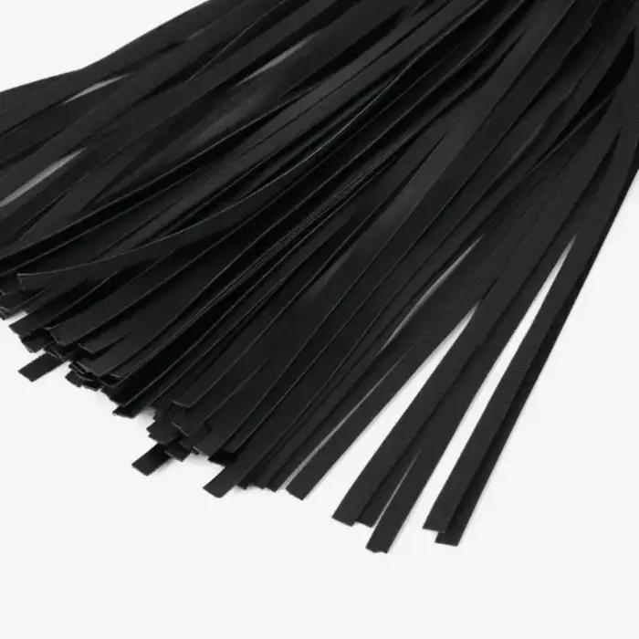 Jupe longue à franges et pompons en similicuir, taille haute, ajustable, style punk rock bohème, avec ceinture, pour tenue de club