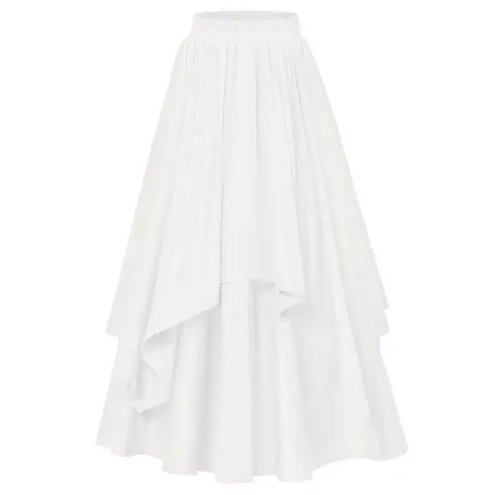 Jupe longue vintage à volants pour femme