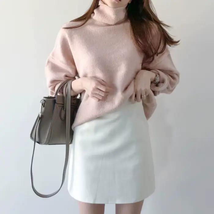 Ulzzang – jupes taille haute pour Femme