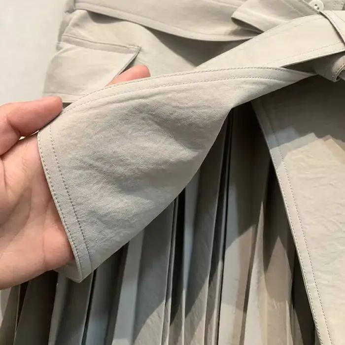 MYMX – ensemble 2 pièces, jupe plissée pour femmes, taille haute, ligne A, couleur abricot, nouvelle collection MX1036, printemps-automne