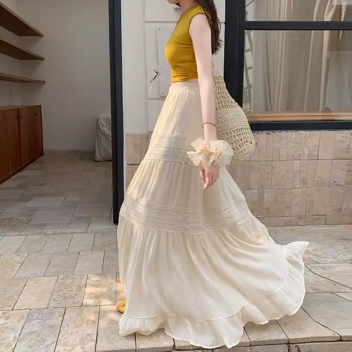 105cm Maxi jupes longues femmes printemps été