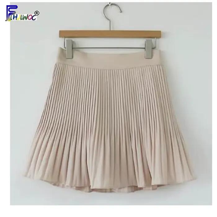 Mini jupe plissée à taille élastique pour femmes