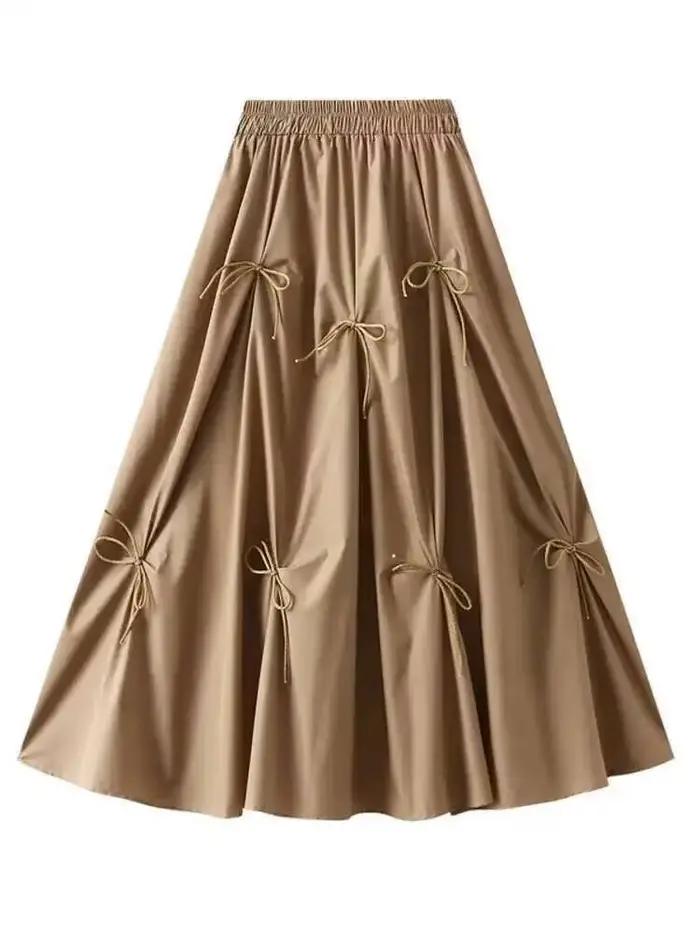 Jupe UCXQ élégante et féerique gothique polyvalente pour femmes avec arc et coupe unique pour toutes les saisons