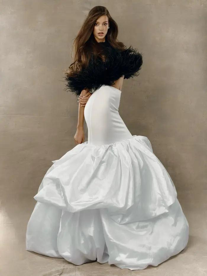 Jupe longue bouffante blanche Haute Couture pour femme, taille haute, longueur ras du sol, nouvelle tendance 2026, sur mesure, formelle
