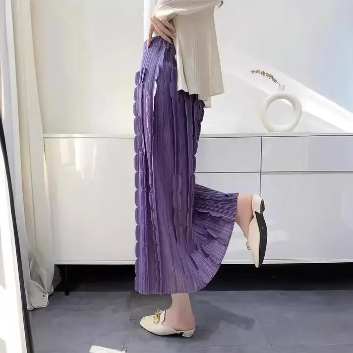 Demi-jupe plissée pour femmes, décoration stéréoscopique, confortable, décontractée, mode, solide, conception de documents, automne, nouveau, 2024