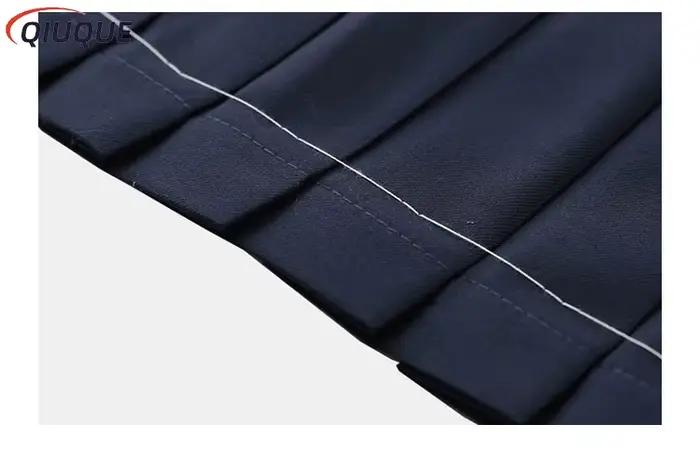 Jupes plissées noires/bleu foncé pour femmes