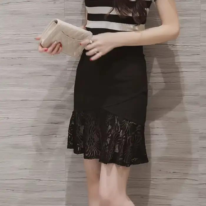 Jupe élastique taille haute pour femme