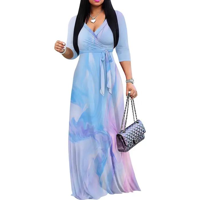 Robe longue pour femme dégradé décontracté