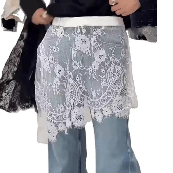 Jupe en dentelle patchwork pour femme