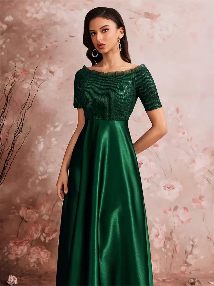 Robe de soirée de luxe en Satin vert