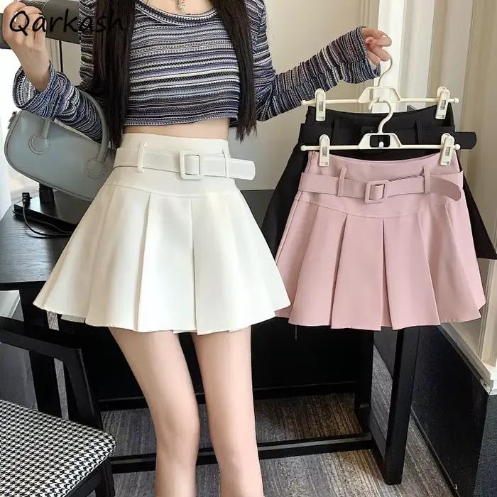 Mini jupes plissées femmes taille haute esthétique Preppy tout-match été Kawaii vêtements mignon mode coréenne Мини Юбки filles Pure