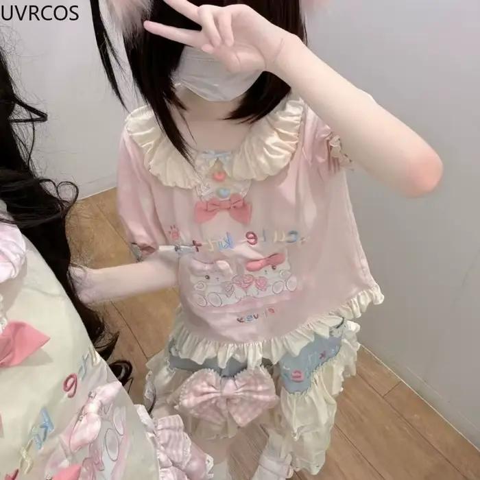 Ensemble jupe Style Lolita japonais Kawaii pour femmes