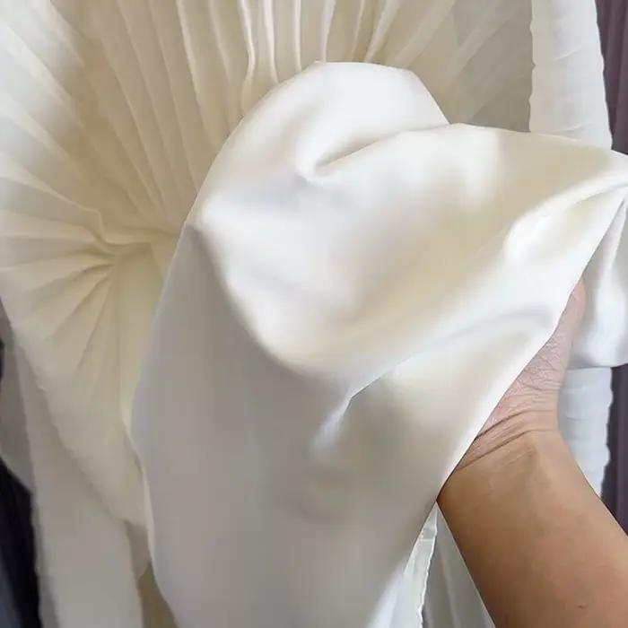 ALPHALMODA 2026, Jupe polyvalente en mousseline drapée à grand ourlet, pour femme, nouvelle collection printemps-été, jupe plissée, jupe longue