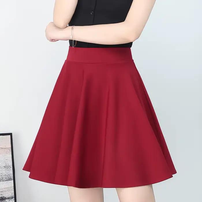 Jupe extensible rouge pour femme