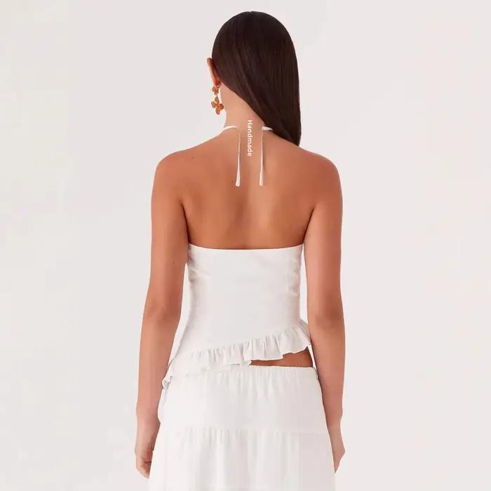 Jupe longue ample en coton pour femme avec ceinture