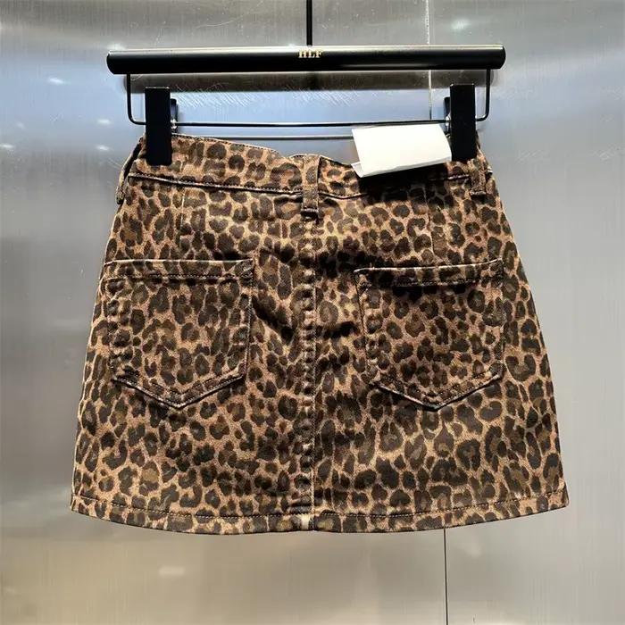 Jupes taille haute imprimées léopard pour femmes